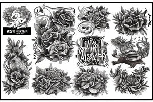 Arm sleve of and Australian river oasis tattoo idea