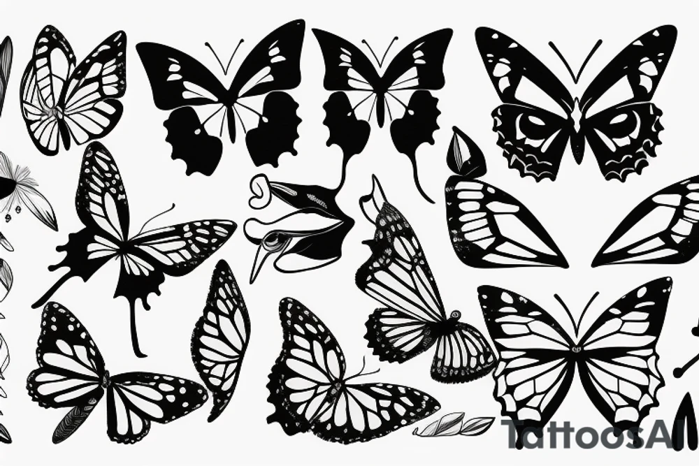 Butterfly infront of face tattoo idea