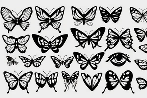 Butterfly with eyes tattoo idea