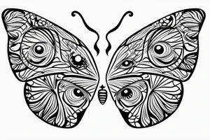 Butterfly with eyes tattoo idea