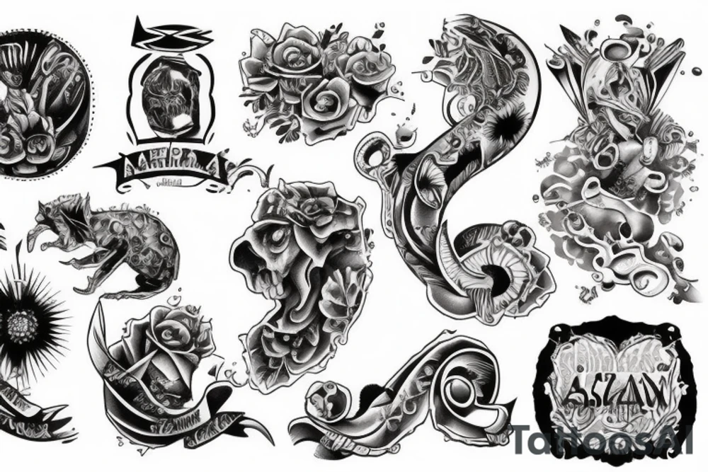 Arm sleve of an Australian river tattoo idea