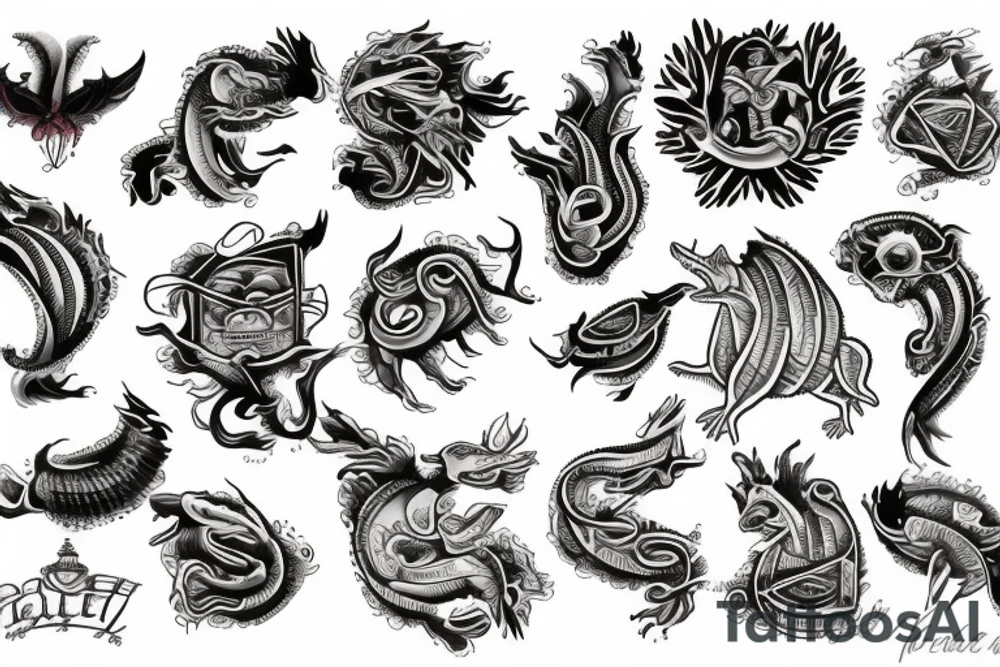 Arm sleve of an Australian river tattoo idea