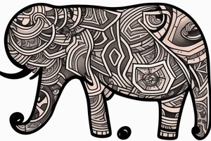 Elephat habittad tattoo idea