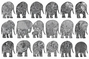 Elephat in water tattoo idea