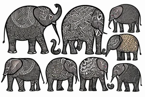 Elephat in water tattoo idea