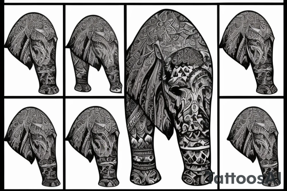 Elephat in water tattoo idea