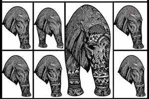 Elephat in water tattoo idea