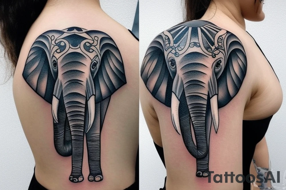 Elephat in water tattoo idea