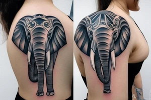 Elephat in water tattoo idea