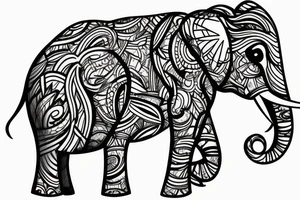 elephant with his family in the water tattoo idea