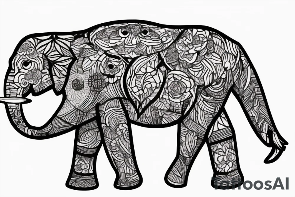Elefante y su familia tattoo idea