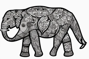 Elefante y su familia tattoo idea