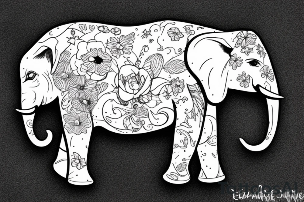Elefante y su familia tattoo idea