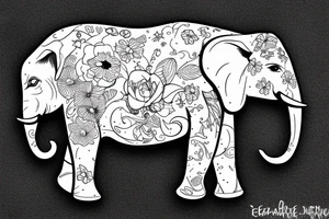 Elefante y su familia tattoo idea