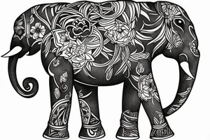 Elefante y su familia tattoo idea