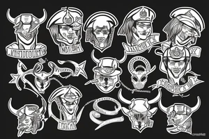 Minotaur in military uniform tattoo idea