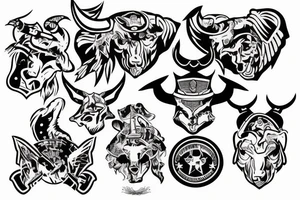 Minotaur in military uniform tattoo idea