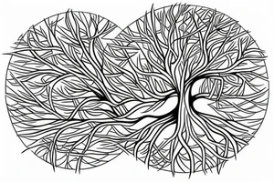 Tree of life, surroundend by a flow of energy tattoo idea