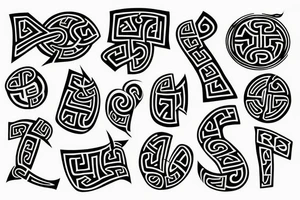 Viking runes in asian style tattoo idea
