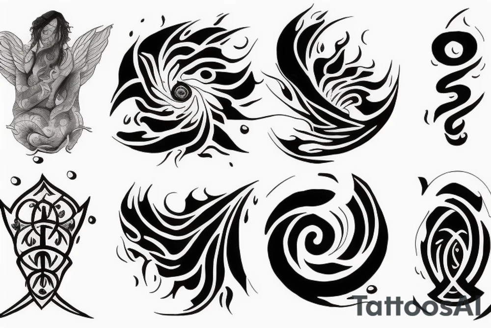 The four elements in balance tattoo idea