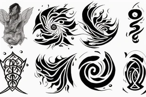 The four elements in balance tattoo idea