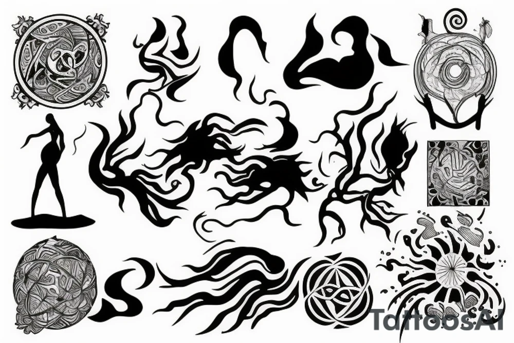 The four elements in balance tattoo idea