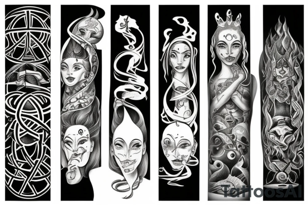 The four elements in balance tattoo idea