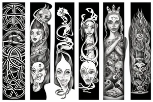 The four elements in balance tattoo idea