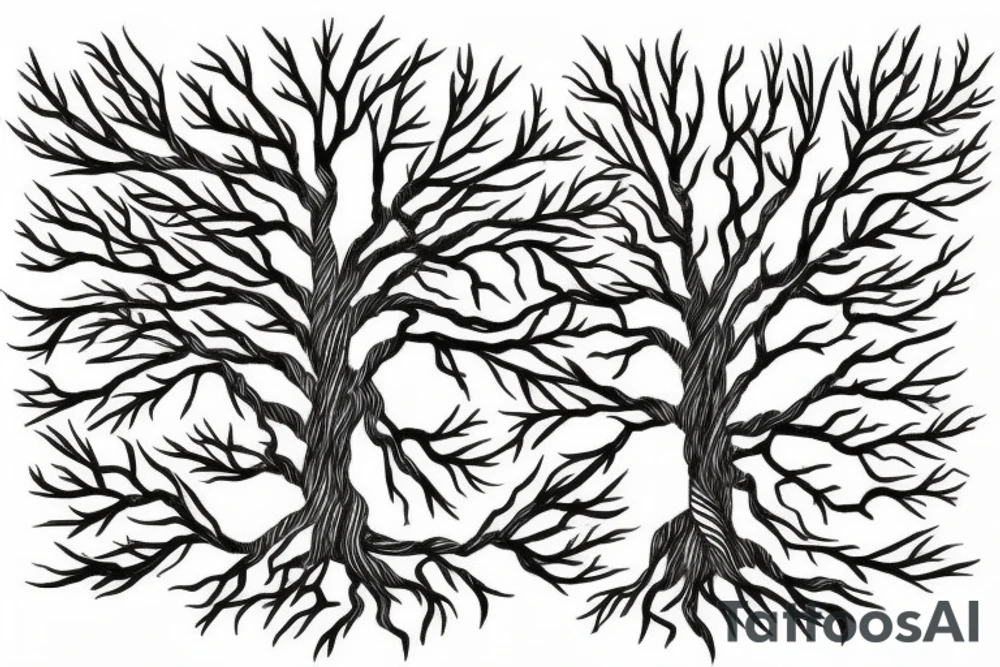 Tree surrounded by energy tattoo idea