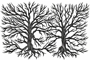 Tree surrounded by energy tattoo idea
