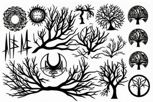 Tree surrounded by energy tattoo idea
