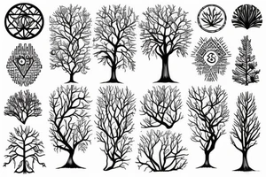 Tree surrounded by energy tattoo idea