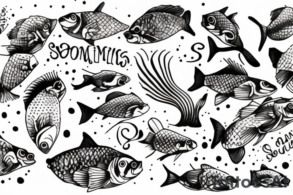 Kois swimming in a circle, surrounded by waves tattoo idea Kois swimming in a circle, surrounded by waves tattoo idea