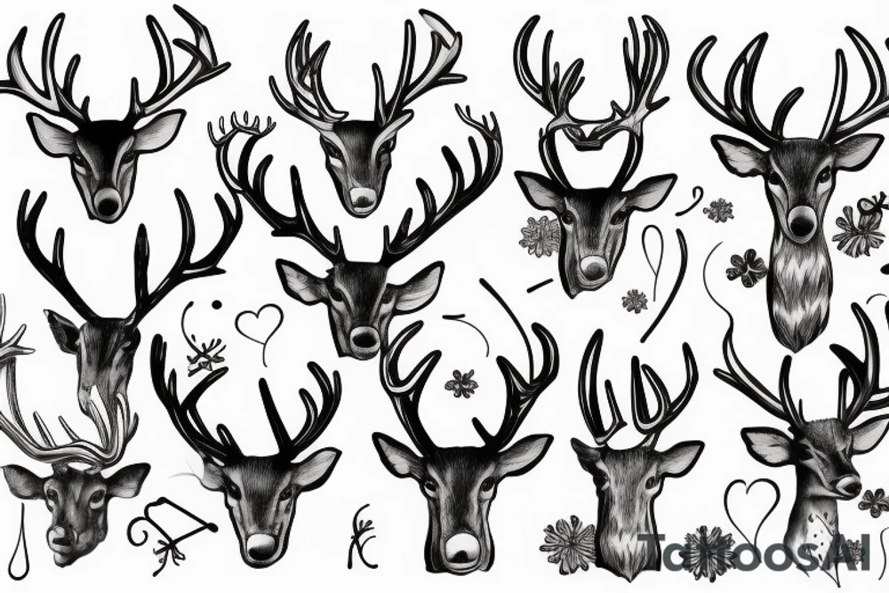 Woman with antlers tattoo idea