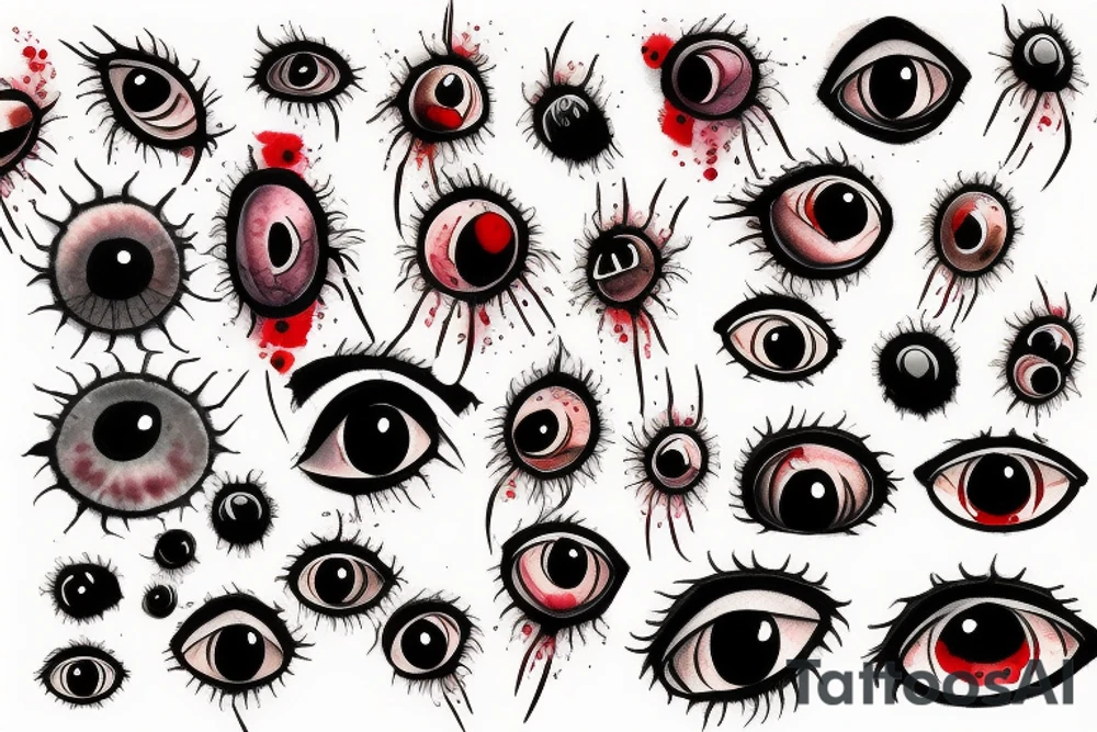 Bloody spider eyes tattoo idea