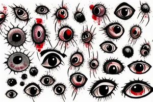 Bloody spider eyes tattoo idea