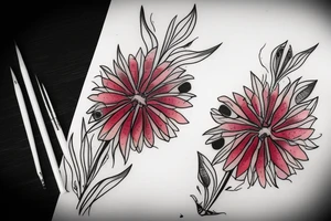 Bloody spider flower tattoo idea