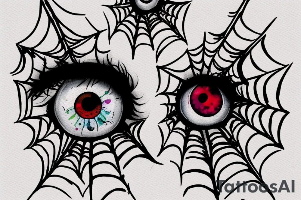Spider in a bloody eye tattoo idea