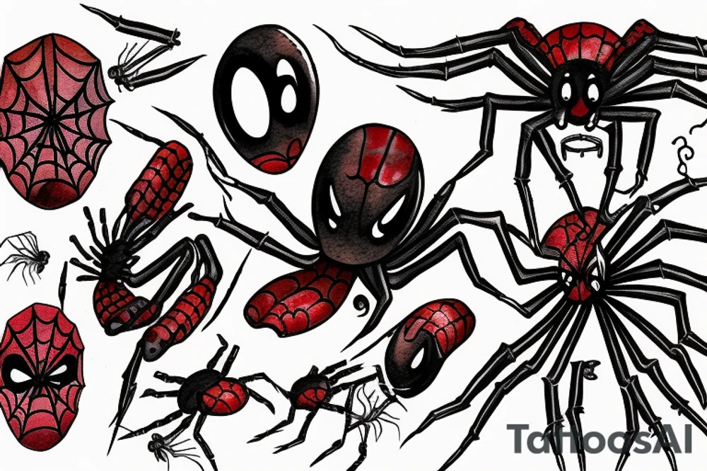 Spider in a bloody eye tattoo idea