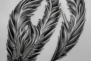 fine detail single angel wing tattoo idea