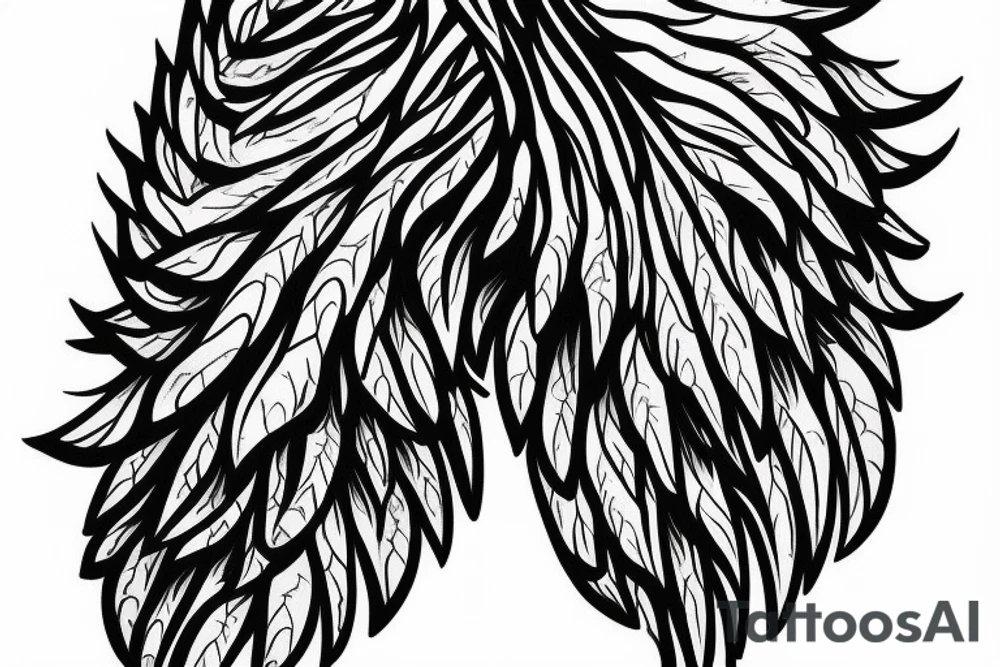 fine detail single angel wing for shoulder down to elbow tattoo idea fine detail single angel wing for shoulder down to elbow tattoo idea
