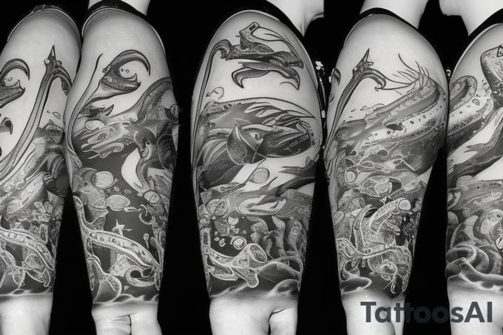 gambling aquatic theme tattoo idea