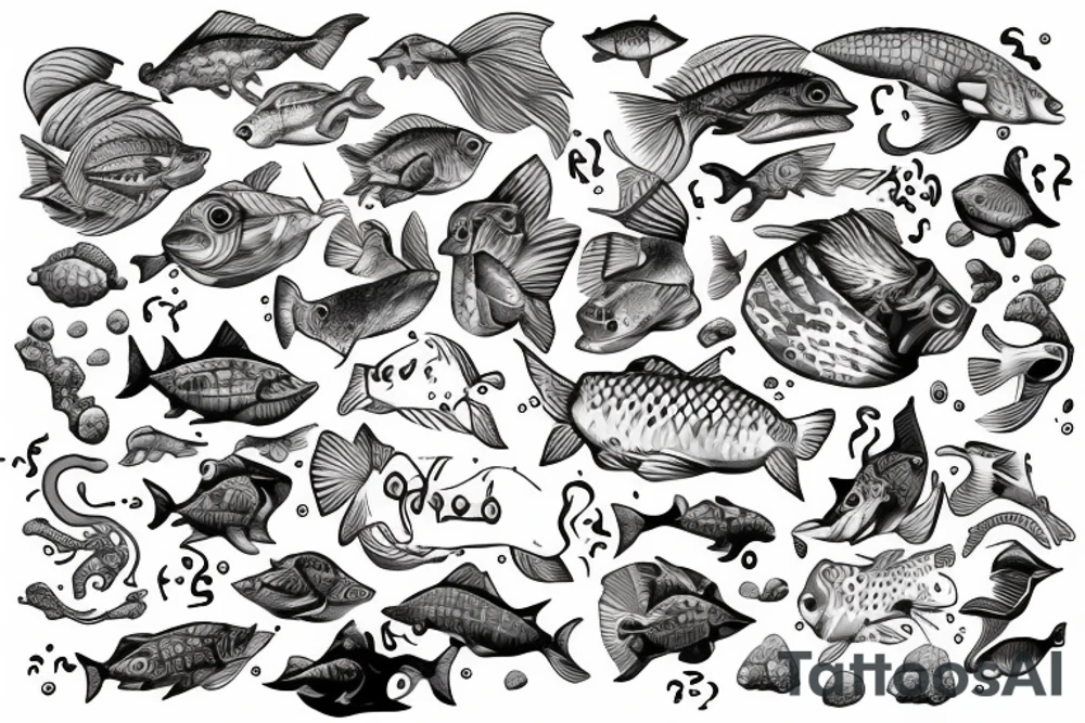 gambling aquatic theme tattoo idea
