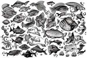 gambling aquatic theme tattoo idea
