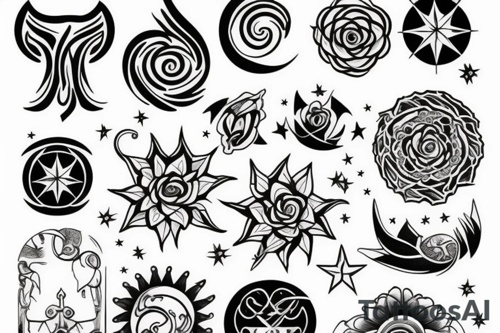 celestial luck tattoo idea
