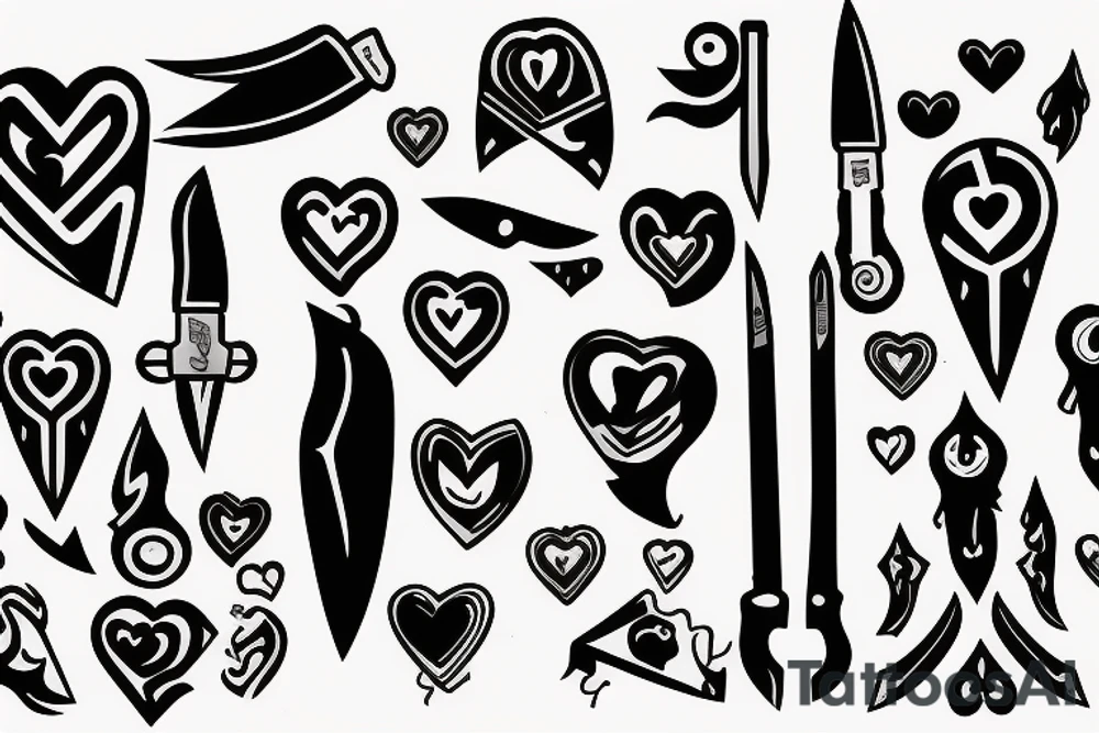 Knife through a heart tattoo idea