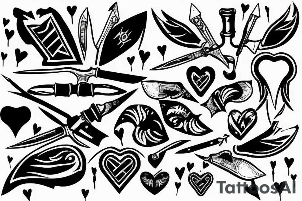 Knife through a heart tattoo idea