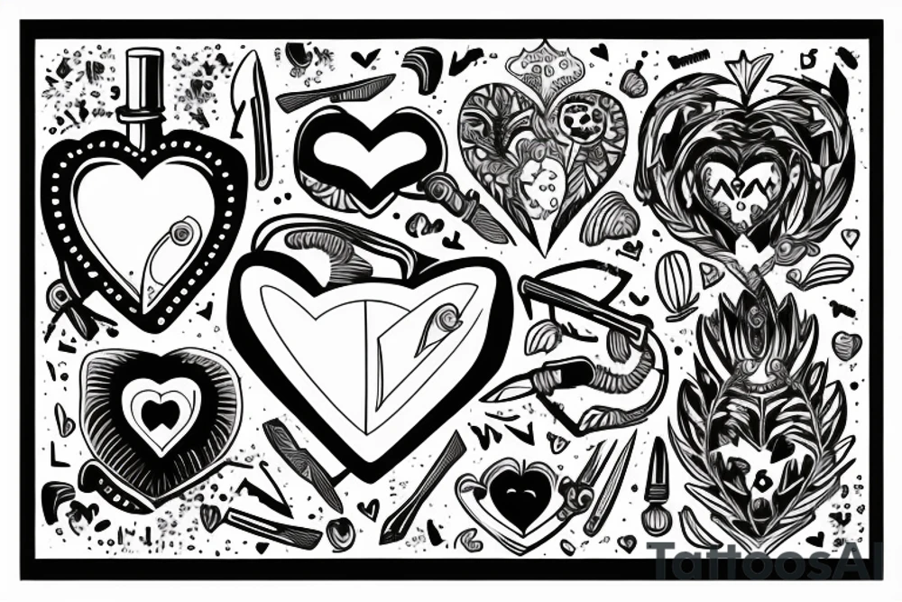 heart with a knife through it tattoo idea