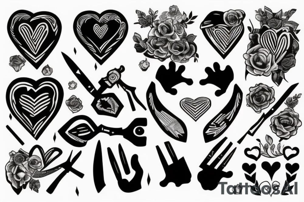 heart with a knife through it tattoo idea