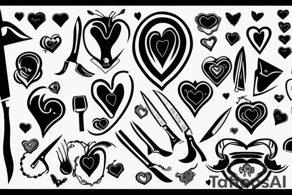 heart with a knife through it tattoo idea